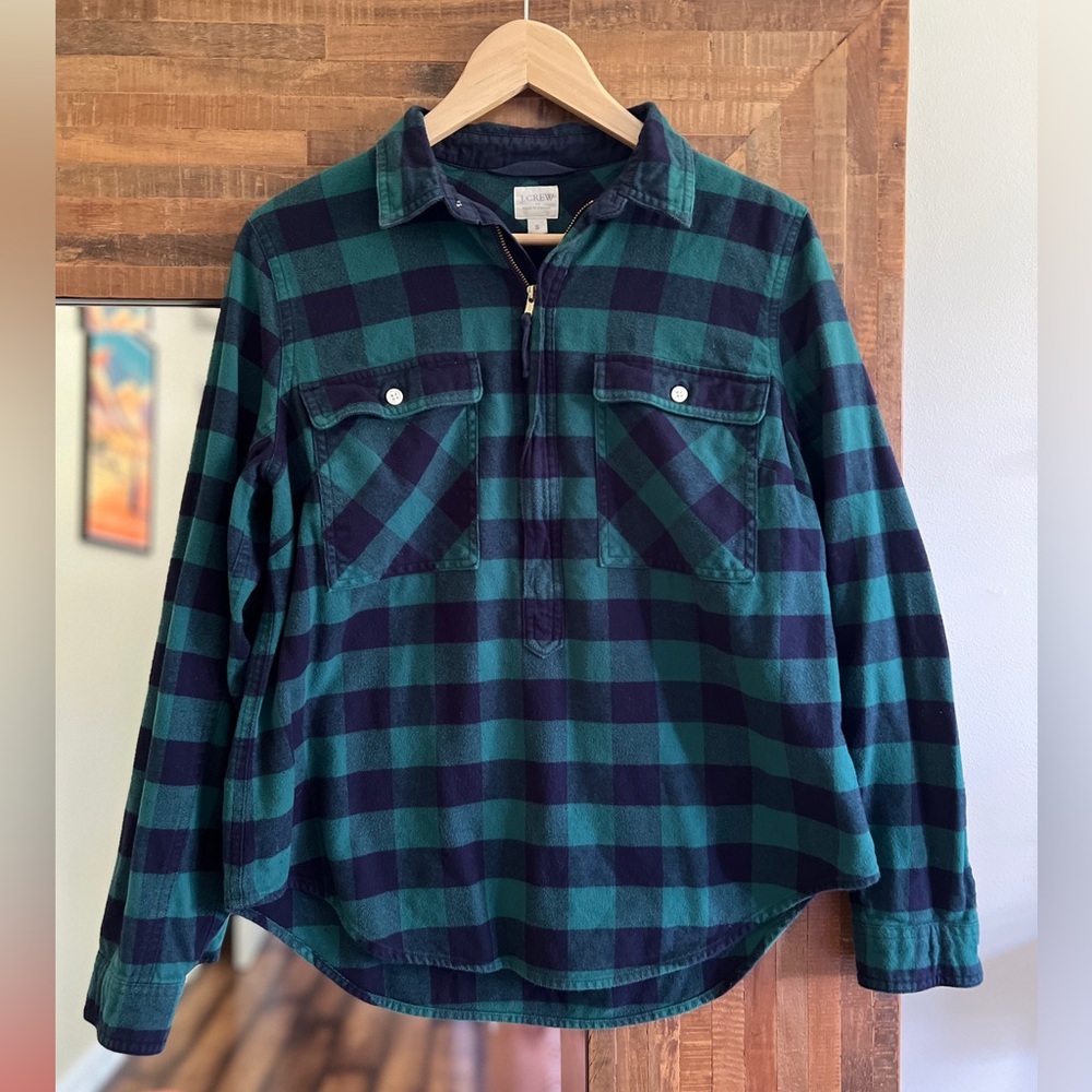 JCrew Flannel Quarter Zip Shirt Jacket S